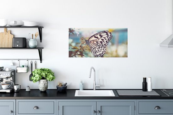 Poster Vlinder - Bloemen - Lente - 80x40 cm