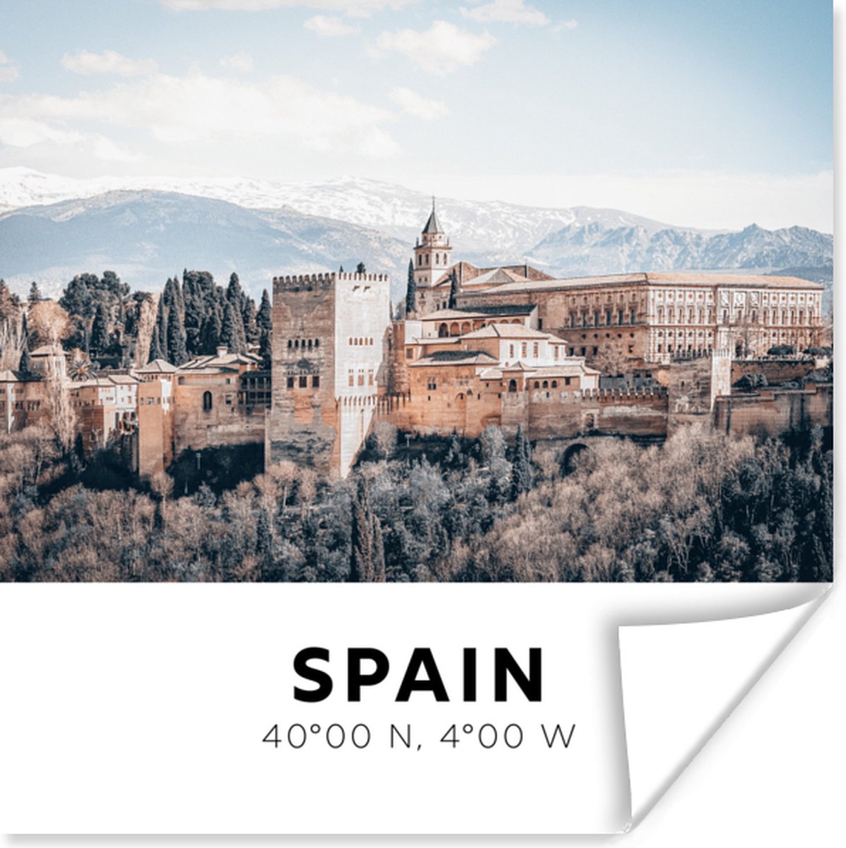 Poster Spanje - Gebouwen - Bergen - 50x50 cm