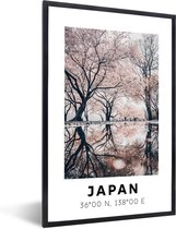 Cadre photo avec affiche - Japon - Fleurs - Arbres - 20x30 cm - Cadre pour affiche