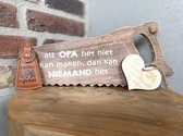 Creaties van hier - vaderdag - zaag opa met sleutelhanger en houten hartje - hout