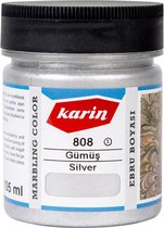 Ebru / Papiermarmer Verf - Metallic Zilver - 105 ml