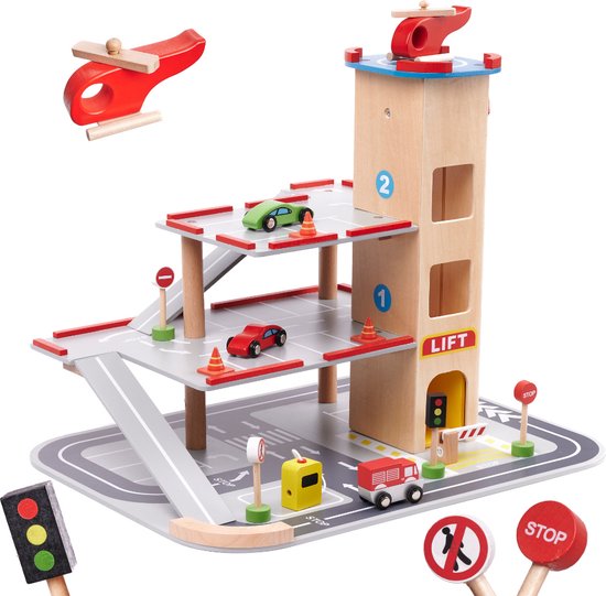 LULILO BENINO houten parkeergarage - Speelgoed - City Garage - houten speelgoed