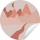 Tuincirkel Abstract pad naar de bergen illustratie - 90x90 cm - Ronde Tuinposter - Buiten