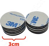 3M dubbelzijdig zelfklevende zwarte montage stickers | tape | plakband | foampad | 10 stuks | 3cm rond