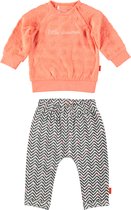 BESS - ensemble vestimentaire - 2 pièces - pantalon blanc imprimé zigzag - pull orange - Taille 56