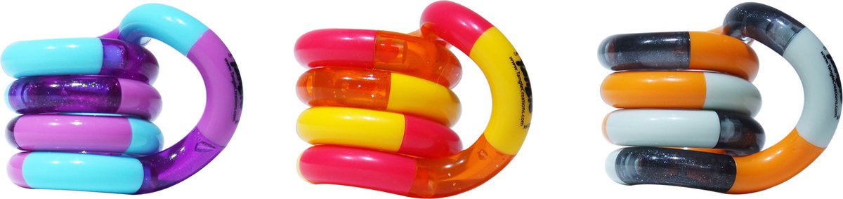 Tangle Classic Junior 3-Pack - The Original Fidget - Fidget Toy voor kinderen en volwassenen - Fidget Toy voor school - Cadeau voor tieners en volwassenen - Kleuren variëren