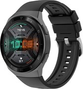 Siliconen Smartwatch bandje - Geschikt voor Huawei Watch GT 2e siliconen bandje - zwart - Strap-it Horlogeband / Polsband / Armband - GT2E