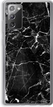 Case Company® - Hoesje geschikt voor Samsung Galaxy Note 20 / Note 20 5G hoesje - Zwart Marmer - Soft Cover Telefoonhoesje - Bescherming aan alle Kanten en Schermrand