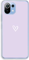 Case Company® - Hoesje geschikt voor Xiaomi Mi 11 Lite hoesje - Klein hartje paars - Soft Cover Telefoonhoesje - Bescherming aan alle Kanten en Schermrand