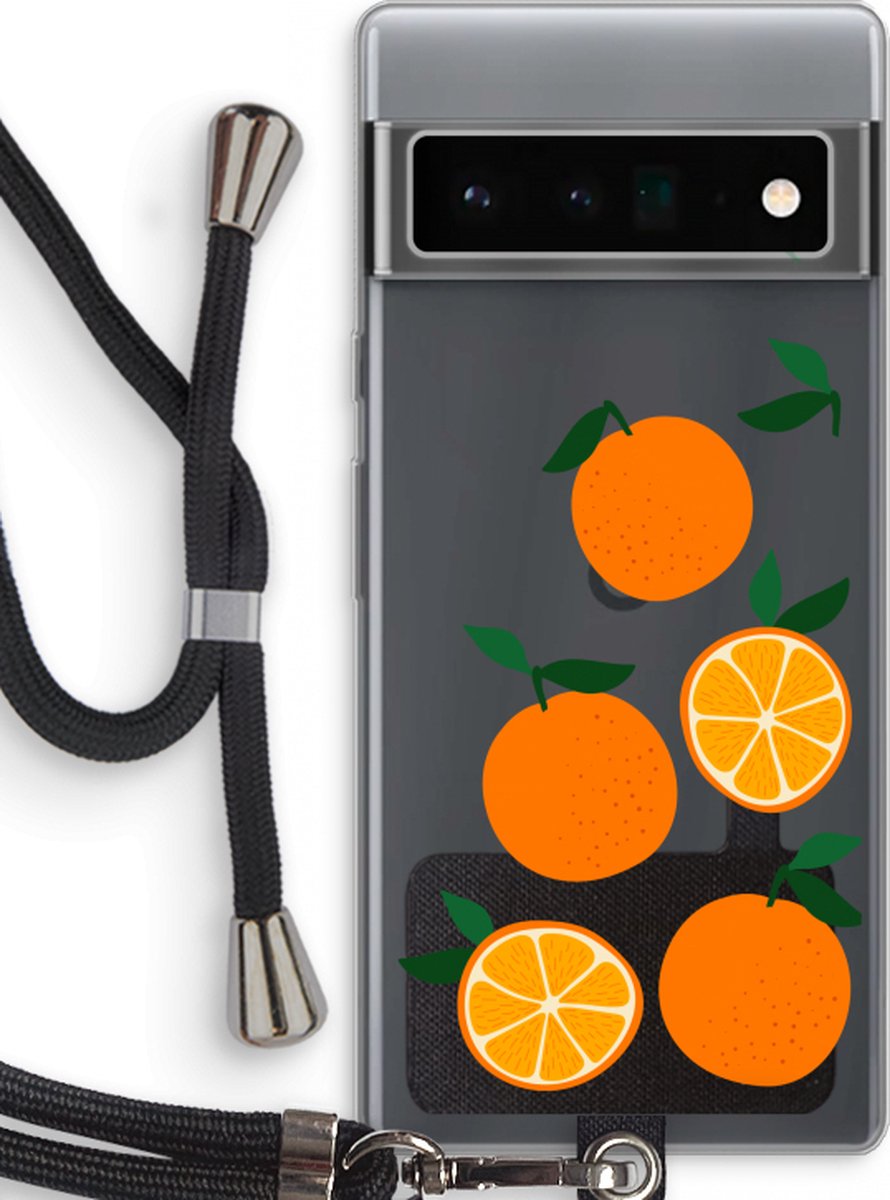 Case Company® - Google Pixel 6 Pro hoesje met Koord - Will you be my clementine - Telefoonhoesje met Zwart Koord - Bescherming aan alle Kanten en Over de Schermrand