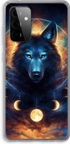 Case Company® - Hoesje geschikt voor Samsung Galaxy A72 hoesje - Wolf Dreamcatcher - Soft Cover Telefoonhoesje - Bescherming aan alle Kanten en Schermrand