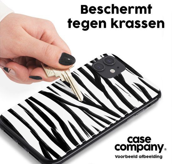 Case Company® - Hoesje met koord geschikt voor Samsung Galaxy A32 4G hoesje met Koord - Zebra pattern - Telefoonhoesje met Zwart Koord - Bescherming aan alle Kanten en Over de Schermrand