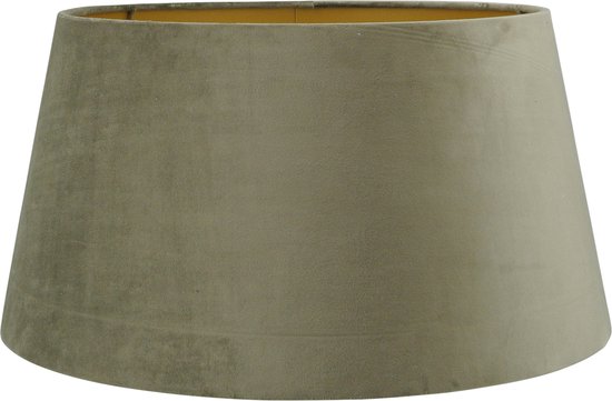 Staande lampenkap - 50x40x26cm - San Remo velours taupe - gouden binnenkant