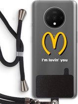 Case Company® - Hoesje met koord geschikt voor OnePlus 7T hoesje met Koord - I'm lovin' you - Telefoonhoesje met Zwart Koord - Bescherming aan alle Kanten en Over de Schermrand