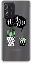 Case Company® - Hoesje geschikt voor Samsung Galaxy A52s 5G hoesje - Hey you cactus - Soft Cover Telefoonhoesje - Bescherming aan alle Kanten en Schermrand