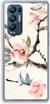 Case Company® - Hoesje geschikt voor Oppo Find X3 Neo hoesje - Japanse bloemen - Soft Cover Telefoonhoesje - Bescherming aan alle Kanten en Schermrand