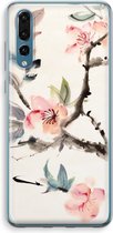 Case Company® - Hoesje geschikt voor Huawei P20 Pro hoesje - Japanse bloemen - Soft Cover Telefoonhoesje - Bescherming aan alle Kanten en Schermrand