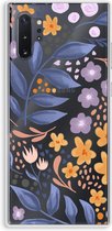 Case Company® - Hoesje geschikt voor Samsung Galaxy Note 10 Plus hoesje - Flowers with blue leaves - Soft Cover Telefoonhoesje - Bescherming aan alle Kanten en Schermrand