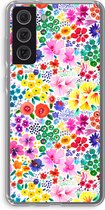Case Company® - Hoesje geschikt voor Samsung Galaxy S21 FE hoesje - Little Flowers - Soft Cover Telefoonhoesje - Bescherming aan alle Kanten en Schermrand