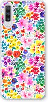 Case Company® - Hoesje geschikt voor Samsung Galaxy A70 hoesje - Little Flowers - Soft Cover Telefoonhoesje - Bescherming aan alle Kanten en Schermrand