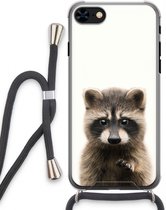 Case Company® - Hoesje met koord geschikt voor iPhone 8 hoesje met Koord - Rocco - Telefoonhoesje met Zwart Koord - Extra Bescherming aan alle Kanten en Over de Schermrand