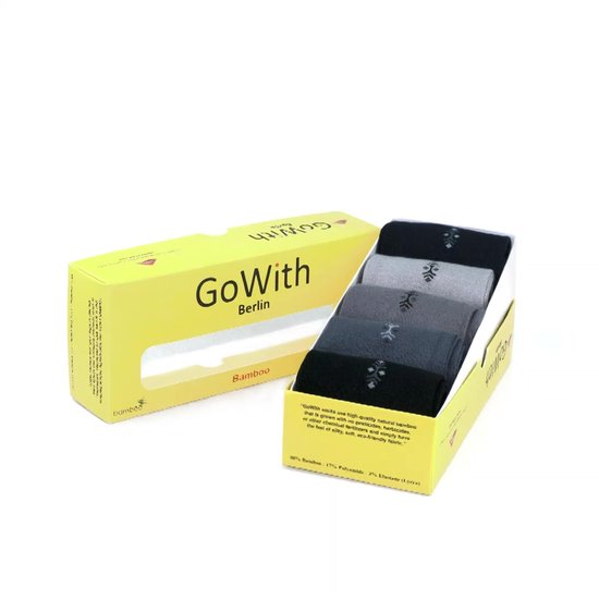 GoWith-5 paar-bamboe sokken-jurk sokken-hardloop sokken-naadloze sokken-cadeau sokken-maat 40-44