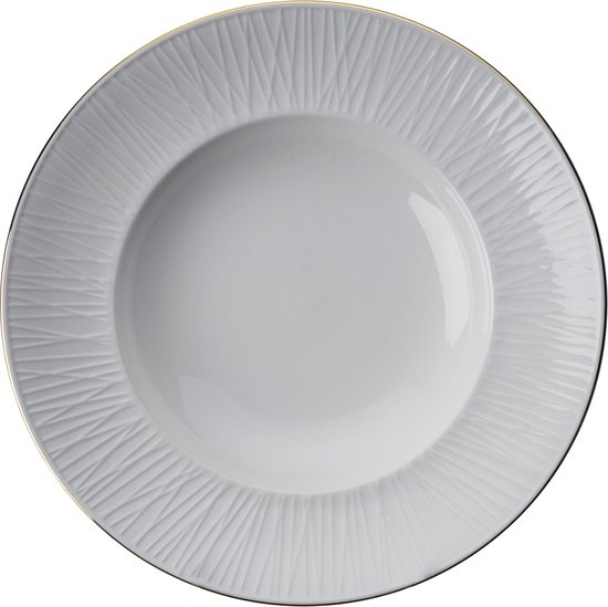 Tokyo Design Studio – Nippon White - Diep Dinerbord – Lijnen – 300ml - 25.8cm