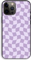 Case Company® - Hoesje geschikt voor iPhone 12 Pro Max hoesje - Grid Paars - Biologisch Afbreekbaar Telefoonhoesje - Bescherming alle Kanten en Schermrand