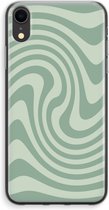 Case Company® - Hoesje geschikt voor iPhone XR hoesje - Swirl Groen - Soft Cover Telefoonhoesje - Bescherming aan alle Kanten en Schermrand