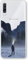 Hoesje geschikt voor Samsung Galaxy A70 hoesje - Wanderlust - Soft Cover Telefoonhoesje - Bescherming aan alle Kanten en Schermrand