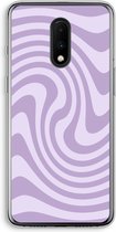 Case Company® - Hoesje geschikt voor OnePlus 7 hoesje - Swirl Paars - Soft Cover Telefoonhoesje - Bescherming aan alle Kanten en Schermrand