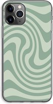 Case Company® - Hoesje geschikt voor iPhone 11 Pro Max hoesje - Swirl Groen - Soft Cover Telefoonhoesje - Bescherming aan alle Kanten en Schermrand
