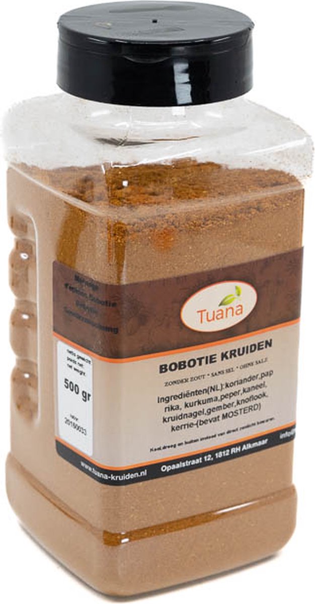 Goedkoopste Tuana Kruiden - Bobotie Kruidenmix - Strooibus 450 Gram - Kruiden Zonder Zout - NP011