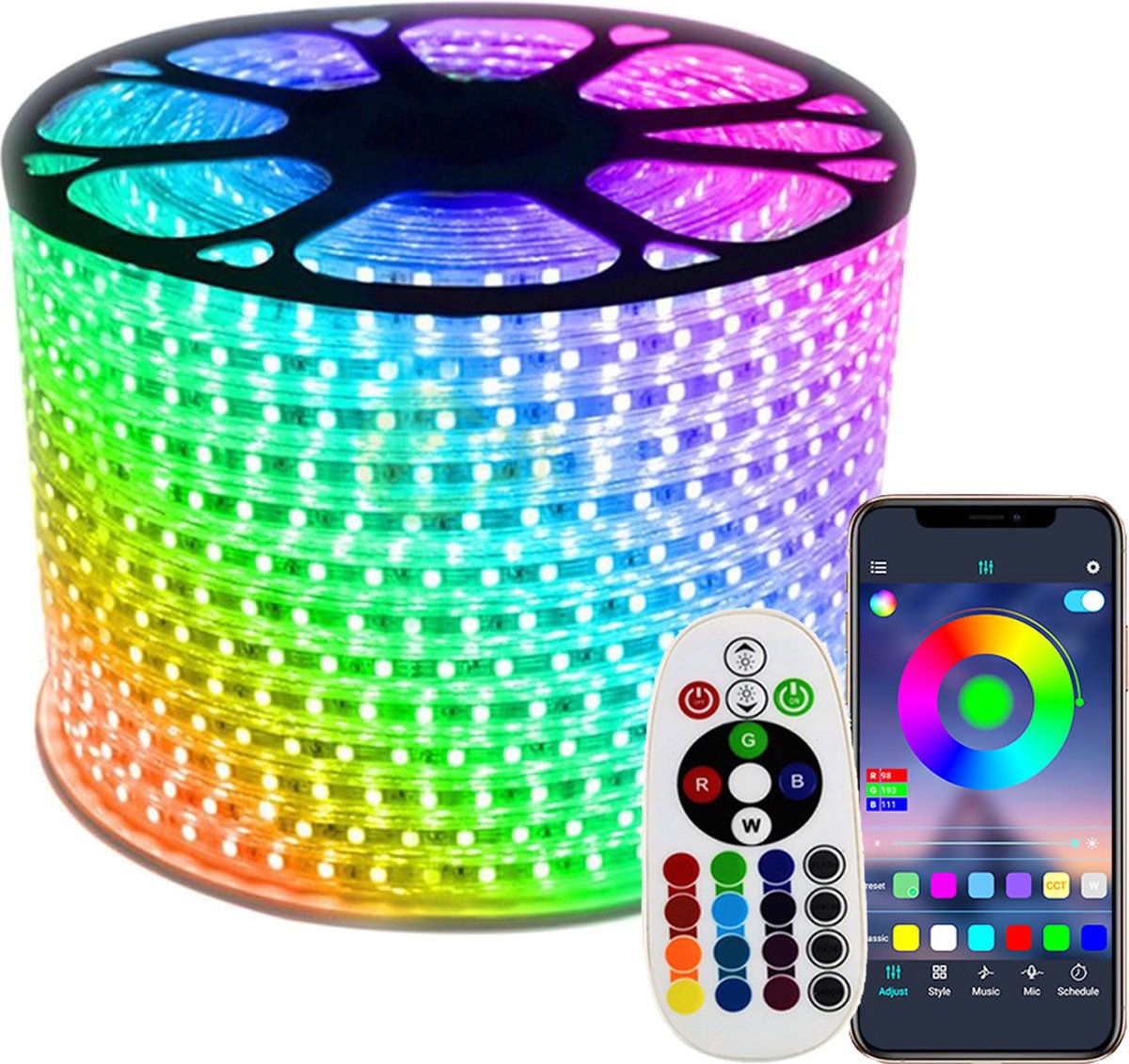 DiamantLED - LED-strip - 10 meter - Multi-colour - met app