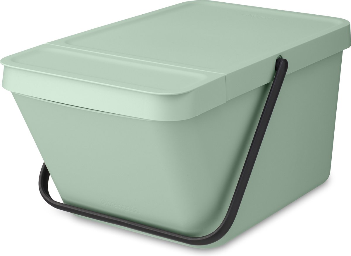 Goedkoopste Brabantia Sort & Go Prullenbak Stapelbaar - 20 liter - Jade Green