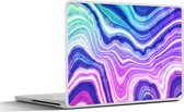 Laptop sticker - 10.1 inch - Neon - Agaat - Geode - Edelsteen - 25x18cm - Laptopstickers - Laptop skin - Cover