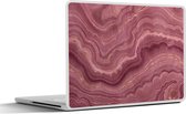 Laptop sticker - 17.3 inch - Roze - Geode - Stenen - Agaat - 40x30cm - Laptopstickers - Laptop skin - Cover