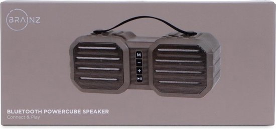BRAINZ Power Cube Speaker - Bluetooth - Taupe - Extra Bass | bol