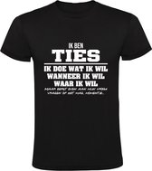 Ties Heren t-shirt | verjaardagkado | verjaardag kado | grappig | jarig | cadeau | Zwart