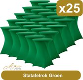 Statafelrok groen 80 cm - per 25 - partytafel - Alora tafelrok voor statafel - Statafelhoes - Bruiloft - Cocktailparty - Stretch Rok - Set van 25