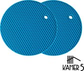 Pannen Onderzetters - Blauw - Set 2 stuks - Siliconen - Honingraat Ø18 cm Anti Slip