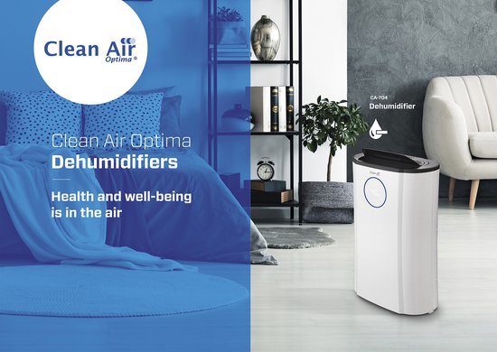 Clean Air Optima® CA-704 - 2in1 Luchtontvochtiger en Luchtreiniger - 12 liter/dag - Automatische ontvochtiging - 5 voudige filtertechnologie - Bijzonder geluidsarm