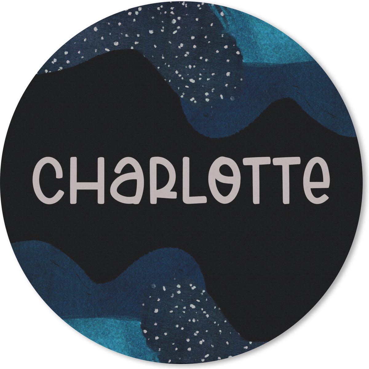Muismat rond 40x40 cm - Mousepad Charlotte - Pastel - Meisje - Ronde muismatten