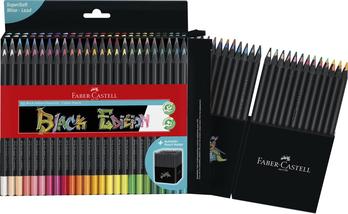 Faber-Castell kleurpotloden - Black Edition - etui 50 stuks - FC-116450