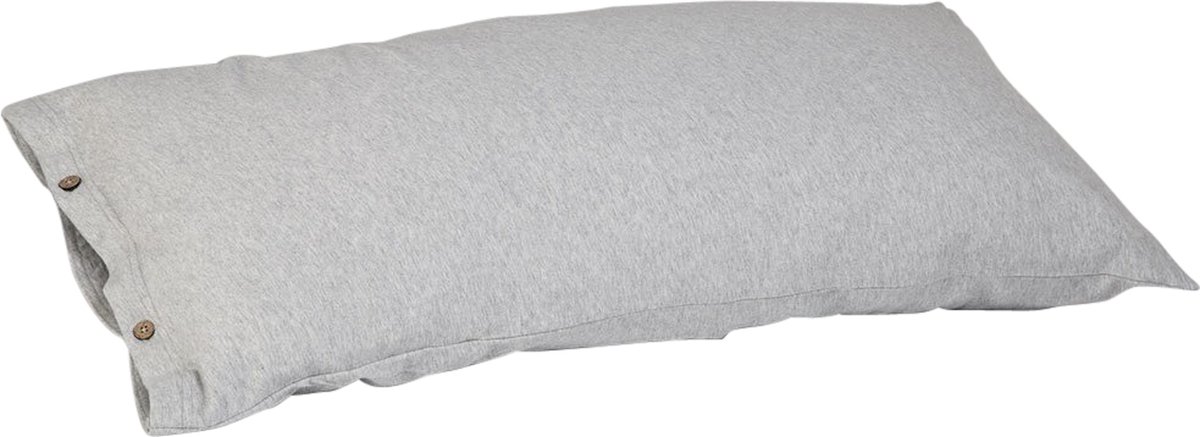 Yumeko kussensloop jersey wit grijs 40x80 - Bio, eco & fairtrade - 1 stuk