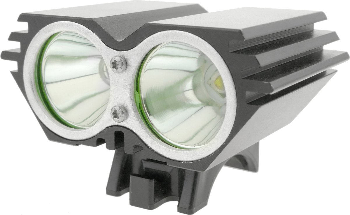 PrimeMatik - LED-voorlicht voor hoofd en fiets met 8000 mAh-batterij 2000 lumen 2 x T6 XLamp