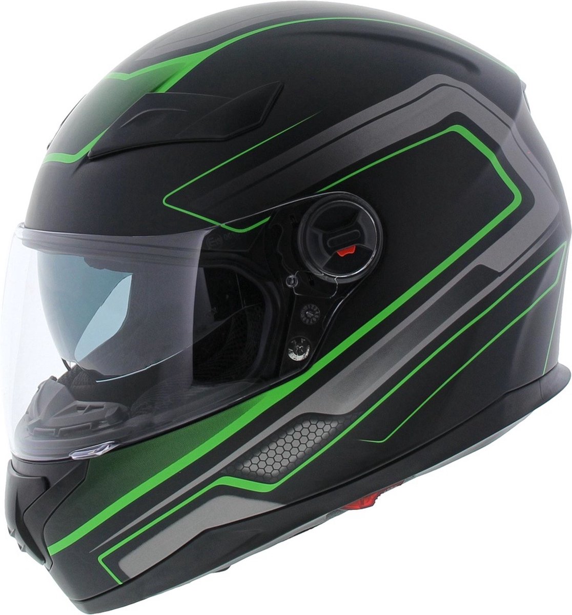 Motor / Scooter Helm - Vito Falcone - Integraalhelm - Mat zwart / groen - XL