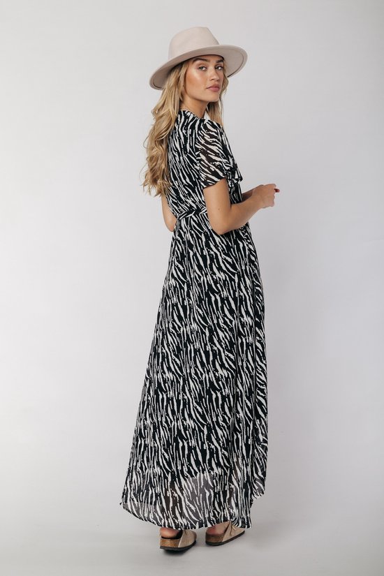 Colourful Rebel Felin Zebra Maxi Jurk - Maat S