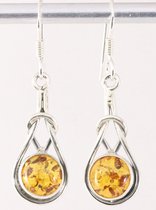 Zilveren oorbellen met amber