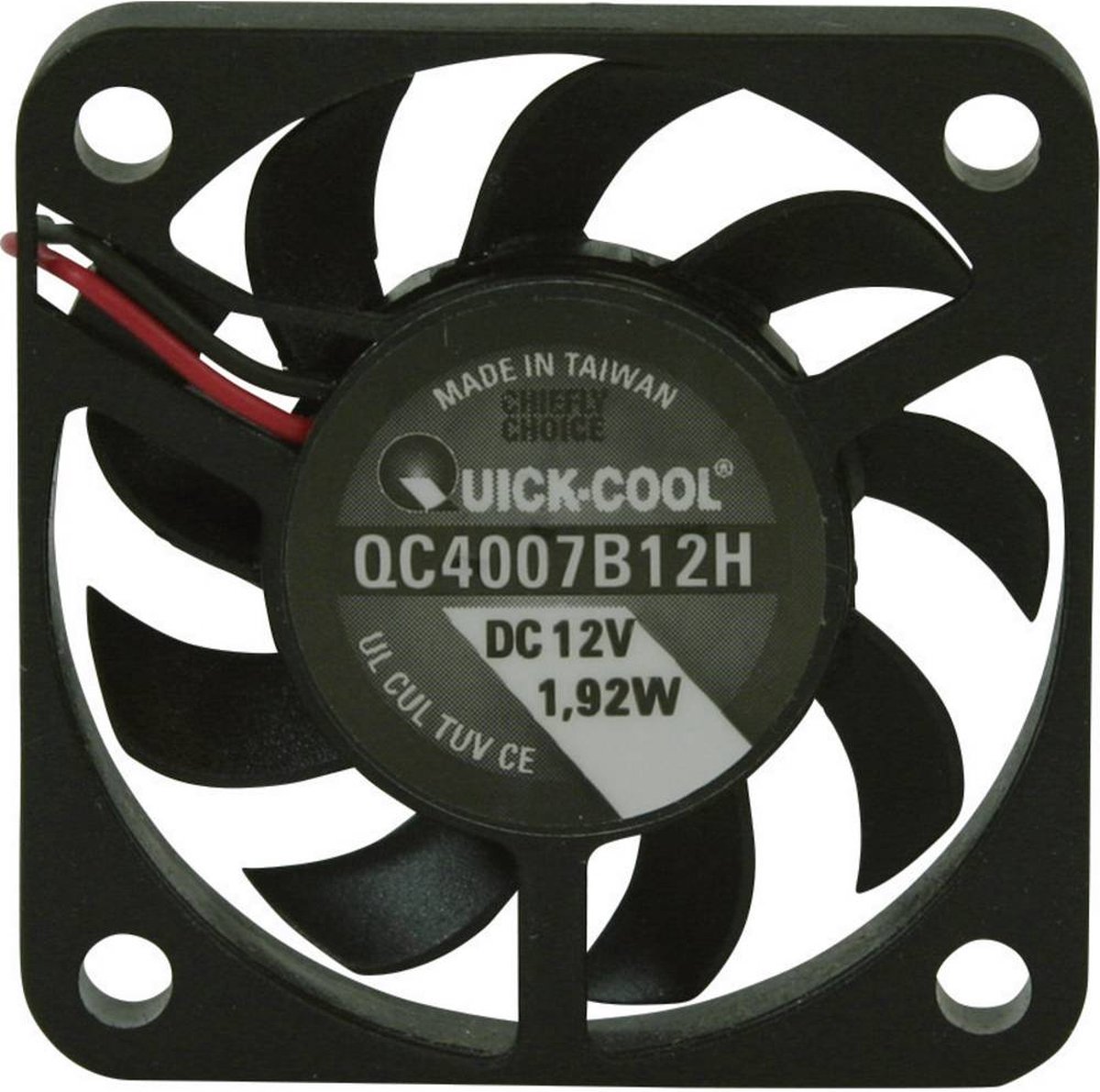 QuickCool QC4007B12H Axiaalventilator 12 V/DC 10.82 m³/h (l x b x h) 40 x 40 x 7 mm